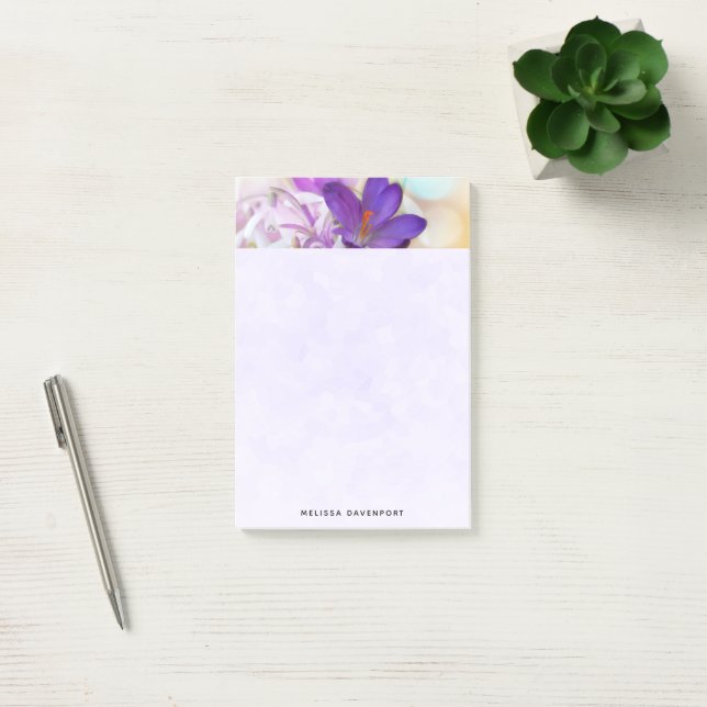 Photo of a Pretty Purple Spring Crocus Post-it Notes (Office)