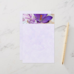 Photo of a Pretty Purple Spring Crocus Stationery