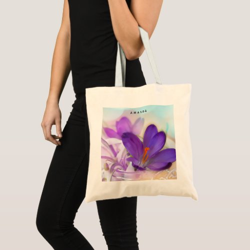 Photo of a Pretty Purple Spring Crocus Tote Bag