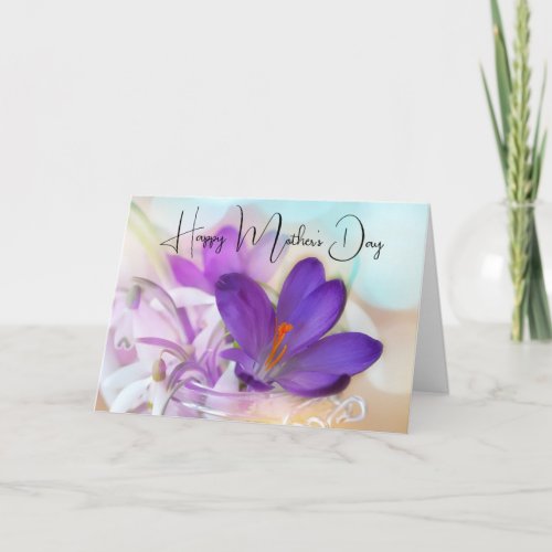 Photo of a Purple Spring Crocus Mothers Day Card