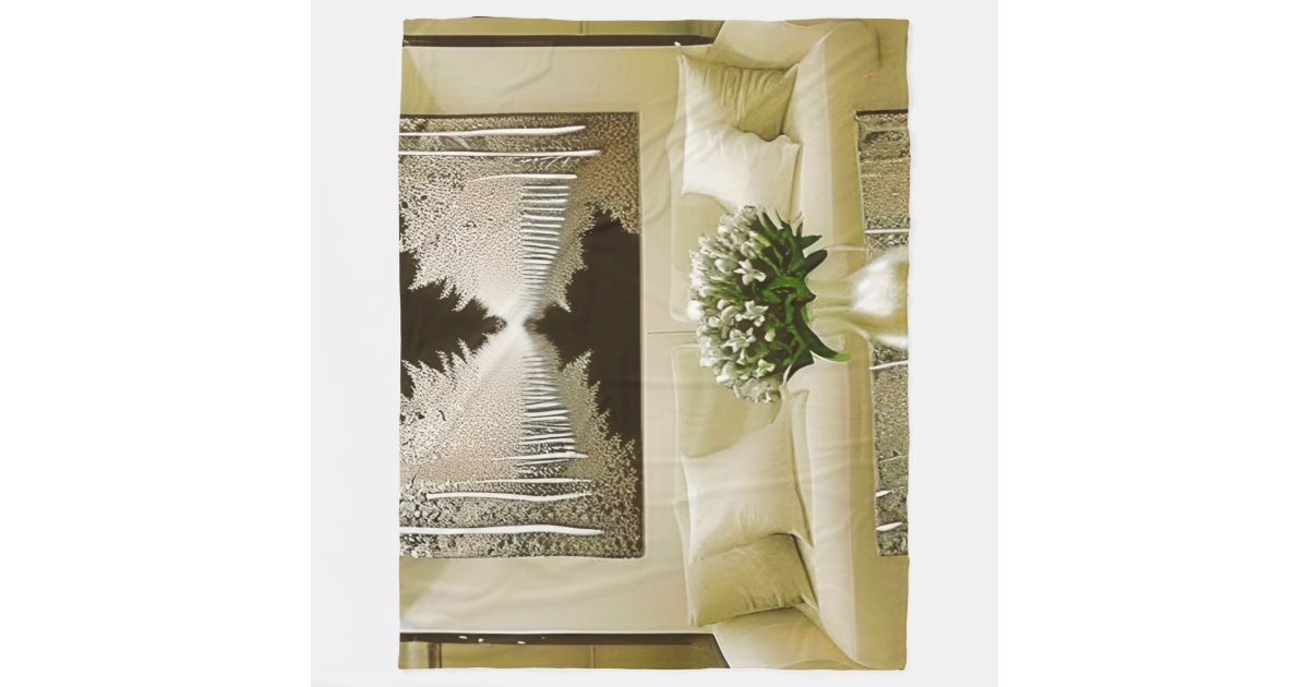 Photo of a room with a white bed. throw blanket Zazzle