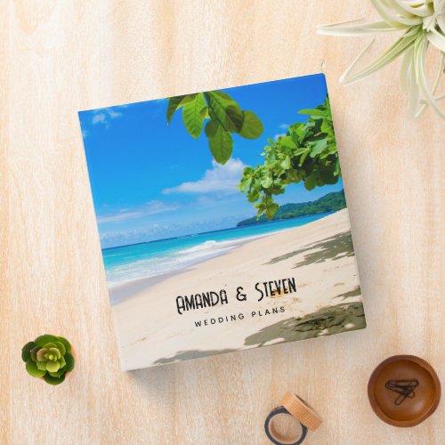 Photo of a Sunny Tropical Beach Wedding Plans 3 Ring Binder