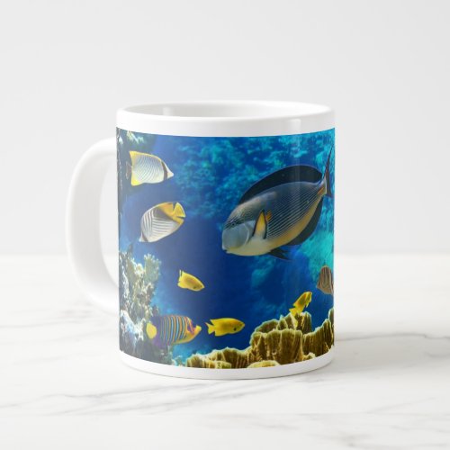 Photo of a tropical Fish on a coral reef Giant Coffee Mug