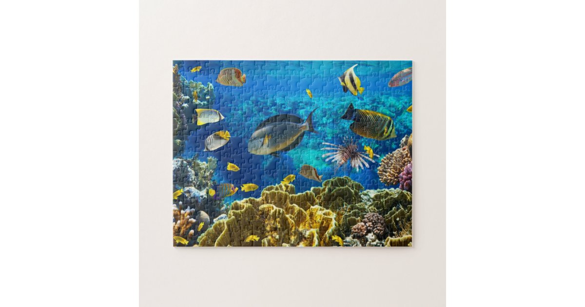 Photo of a tropical Fish on a coral reef Jigsaw Puzzle | Zazzle