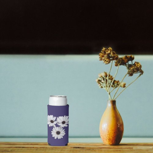 Photo of African Daisies Trio on Purple Seltzer Can Cooler