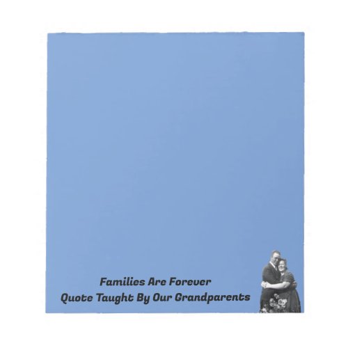 Photo of Ancestors with Saying on Blue  Notepad
