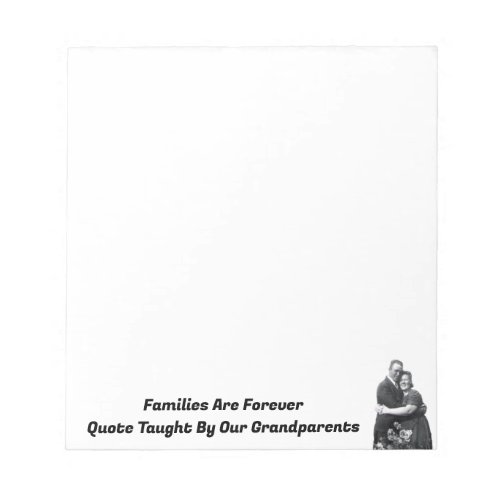 Photo of Ancestors with Saying on White  Notepad
