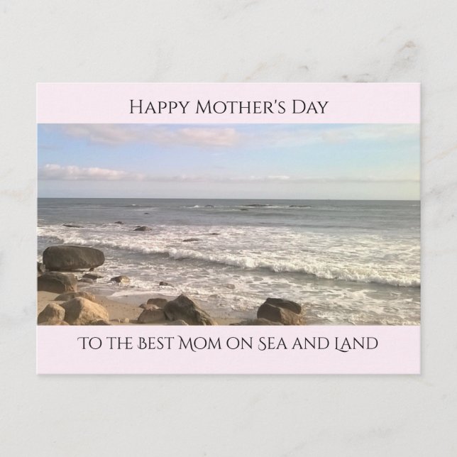 Photo of Atlantic Ocean Best Mom Sea Lovers Pink Postcard (Front)
