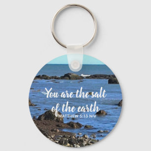 Photo of Atlantic Ocean Bible Verse Encouragement Keychain