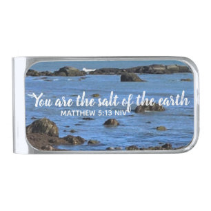 Photo of Atlantic Ocean Bible Verse Encouragement Silver Finish Money Clip