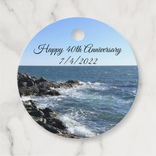 Photo of Atlantic Ocean Blue 40th Anniversary Favor Tags