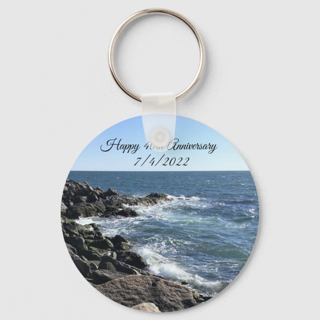 Photo of Atlantic Ocean Blue 40th Anniversary Keychain (Front)