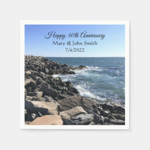 Photo of Atlantic Ocean Blue 40th Anniversary Napkins