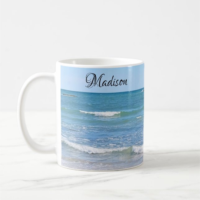 Photo of Atlantic Ocean Custom Name Coffee Mug (Left)