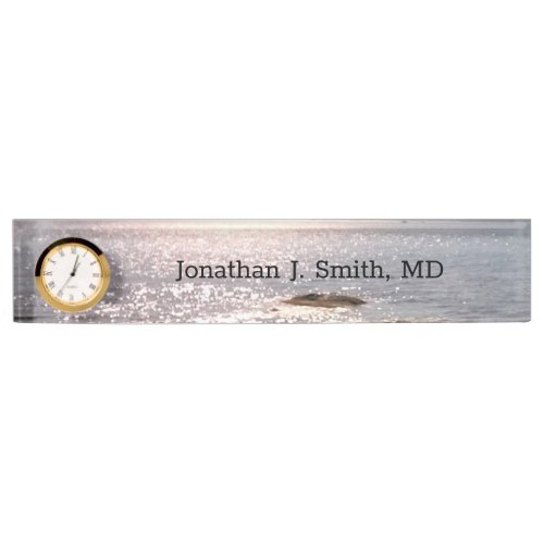 Photo of Atlantic Ocean Sparkling Sea Desk Name Plate