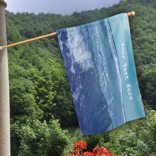 Photo of Atlantic Ocean Waves Blue Water Sky House Flag