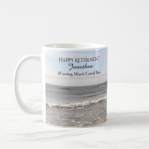 Photo of Atlantic Ocean Waves Happy Retirement Coffee Mug