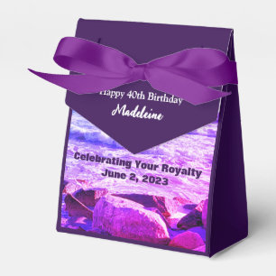 Photo of Atlantic Ocean Waves Purple 40th Birthday Favor Boxes