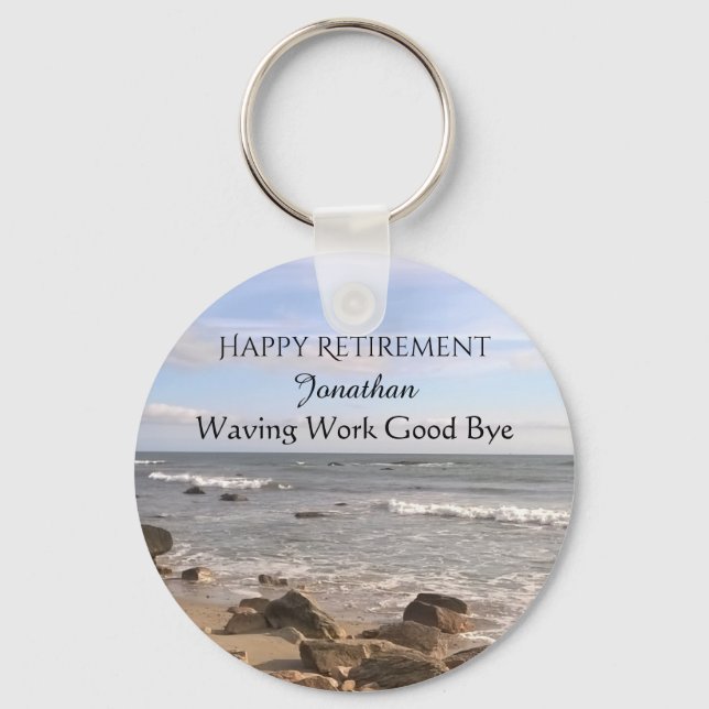Photo of Atlantic Ocean Waves Retirement Funny Keychain (Front)