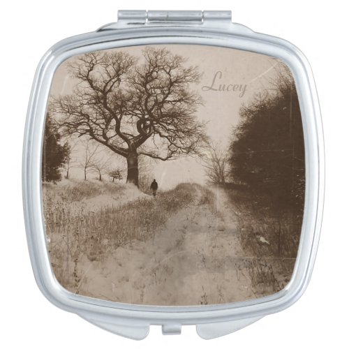 photo of atmospheric winter snow scene compact mirror