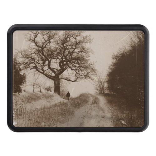 photo of atmospheric winter snow scene  hitch cover