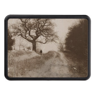 photo of atmospheric winter snow scene hitch cover