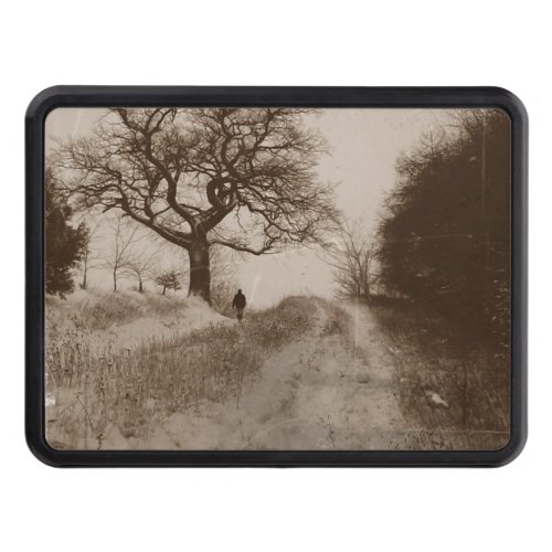 photo of atmospheric winter snow scene hitch cover