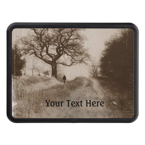 photo of atmospheric winter snow scene hitch cover
