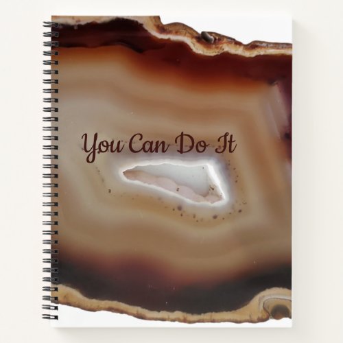 Photo of Banded Brown Agate You Can Do It Text  Notebook