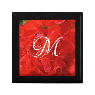 Photo of Beautiful Bright Red Geranium Floral Gift Box