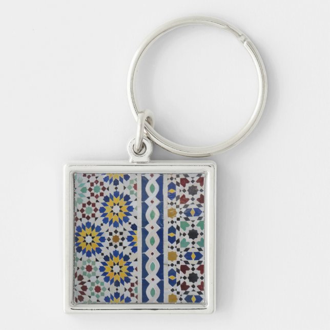 photo of beautiful Moroccan mosaic tiles Keychain (Front)