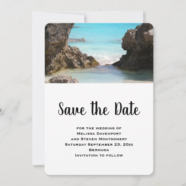 Photo of Bermuda Coast & Tropical Sea Save The Date (Front)