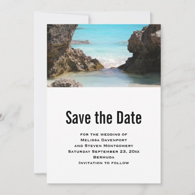 Photo of Bermuda Coast & Tropical Sea Save The Date (Front)