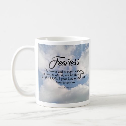 Photo of Blue Cloudy Sky Be Not Afraid Bible Verse Coffee Mug