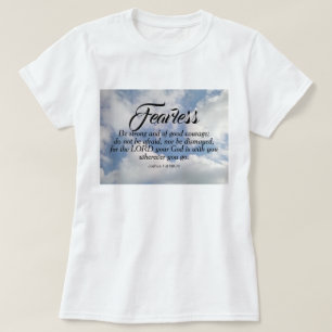 Photo of Blue Cloudy Sky Be Not Afraid Bible Verse T-Shirt