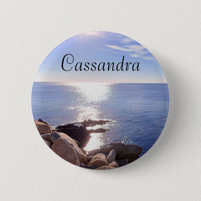 Photo of Blue Ocean Custom Name Button (Front)