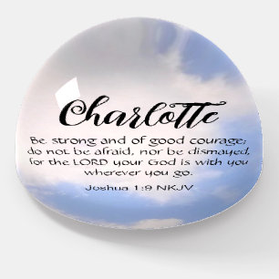 Photo of Blue Sky Be Not Afraid Bible Verse Name Paperweight