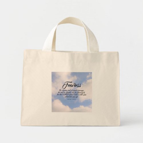 Photo of Blue Sky Be Not Afraid Custom Name Bible  Mini Tote Bag