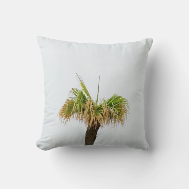 Photo of brown and green palm tree throw pillow (Front)
