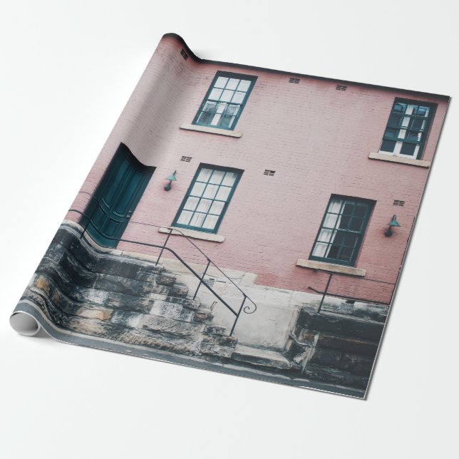 PHOTO OF BUILDING WITH STAIRS WRAPPING PAPER (Unrolled)