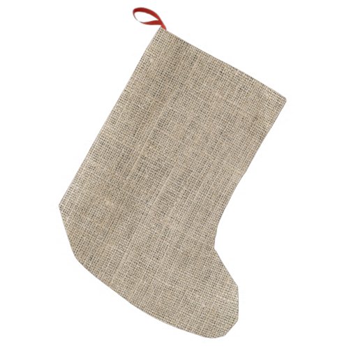 Photo of Burlap Fabric Small Christmas Stocking