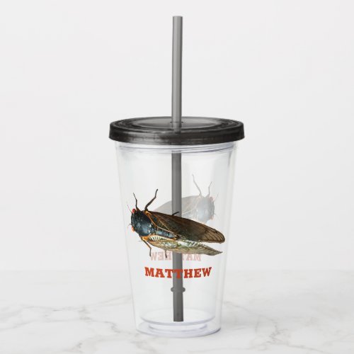 Photo of Cicada Bug Insect Personalized Acrylic Tumbler