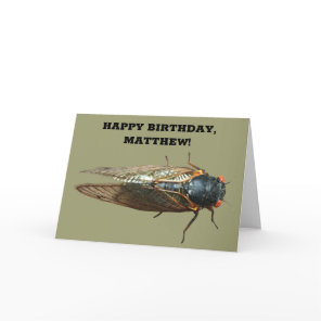 Photo of Cicada Bug, Insect Personalized Birthday Card