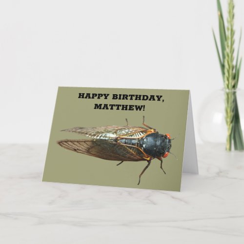 Photo of Cicada Bug Insect Personalized Birthday Card