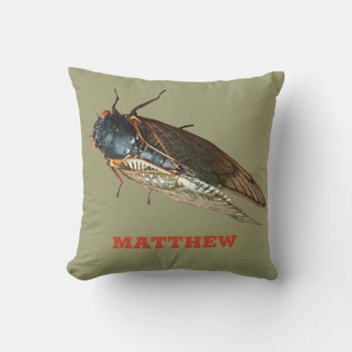 Photo of Cicada Bug Insect Personalized Throw Pillow