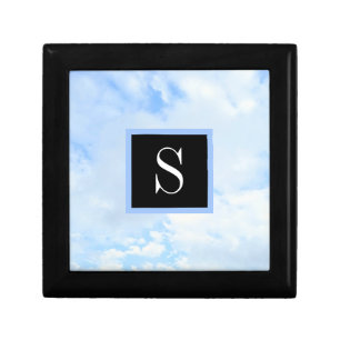 Photo of Cloudy Light Blue Sky with Single Initial Gift Box