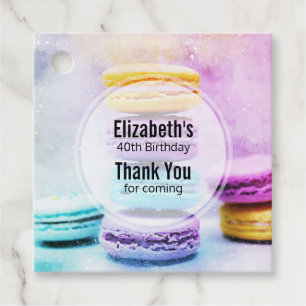 Photo of Colorful Delicious Macarons Birthday Favor Tags