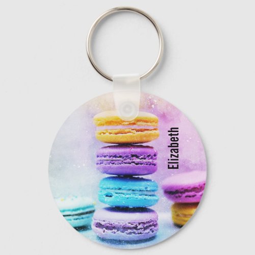 Photo of Colorful Delicious Macarons Keychain
