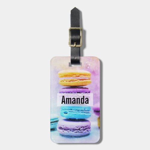 Photo of Colorful Delicious Macarons Luggage Tag