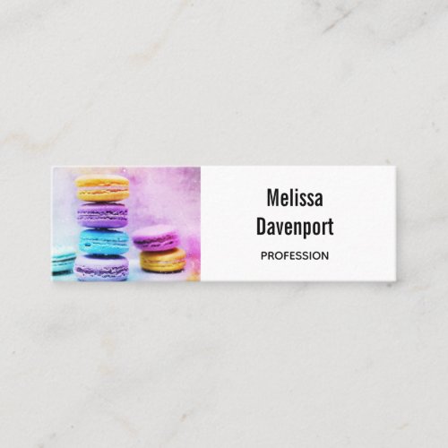Photo of Colorful Delicious Macarons Mini Business Card